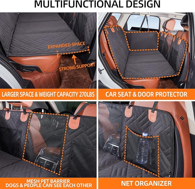 J-Pet Central™ Back Seat Extender & Dog Car Seat Cover